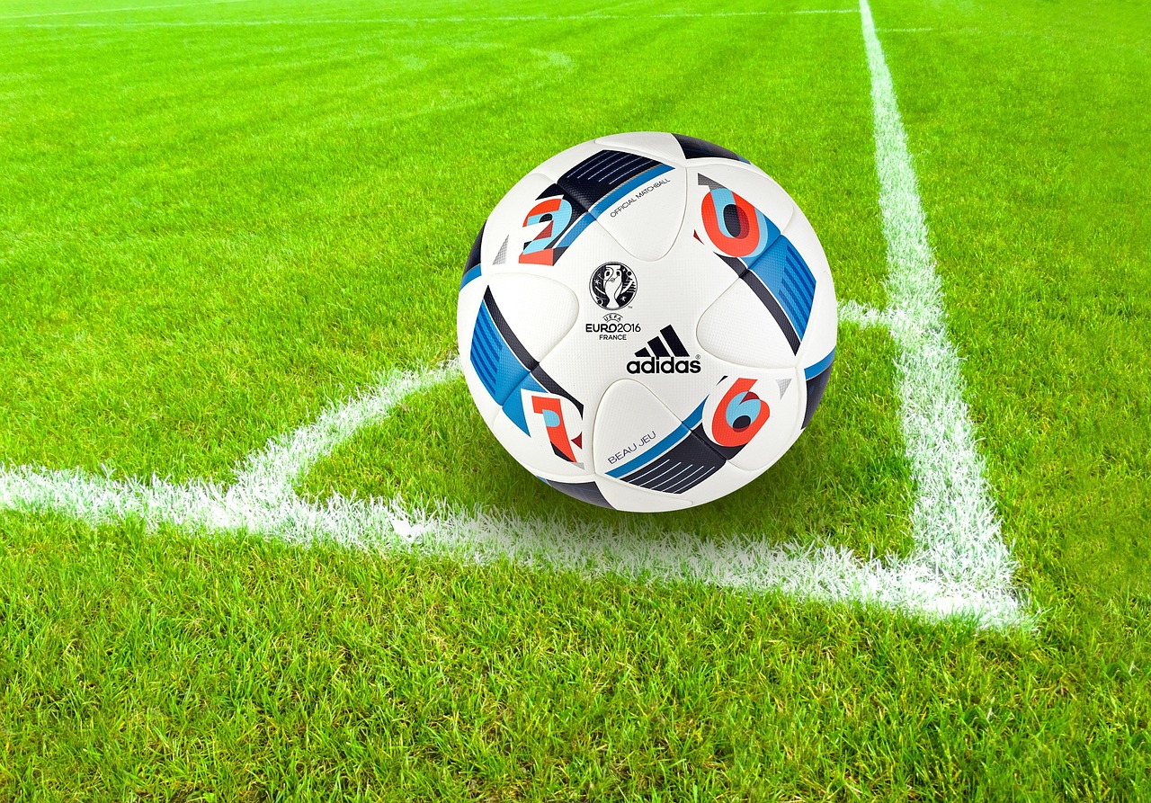 services-03 football, ball, sport, grass, field, soccer field, football field, nature, soccer, soccer ball, ball sport, ball game, play, playing field, corner, eckpunkt, adidas